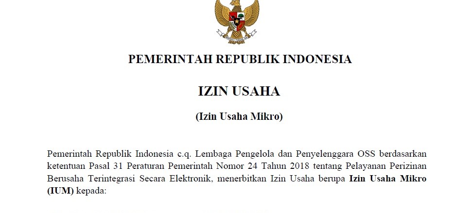 izin oss legalitas usaha